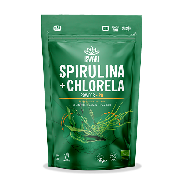 SPIRULINA + CHLORELLA EM PÓ S/ GLÚTEN BIOLÓGICO VEGAN