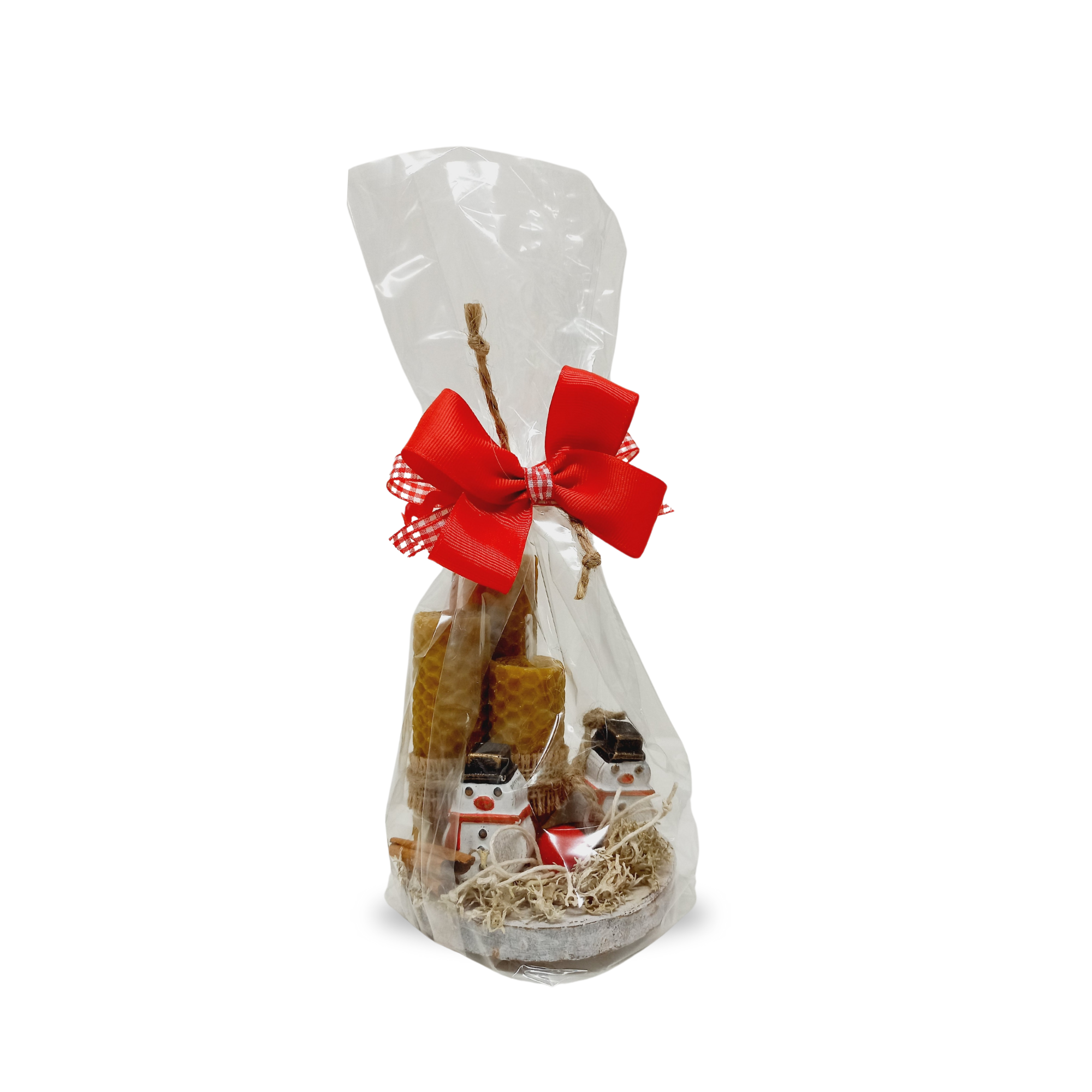 DECORAÇÃO NATALICIA COM 3 VELAS EM CERA DE ABELHA